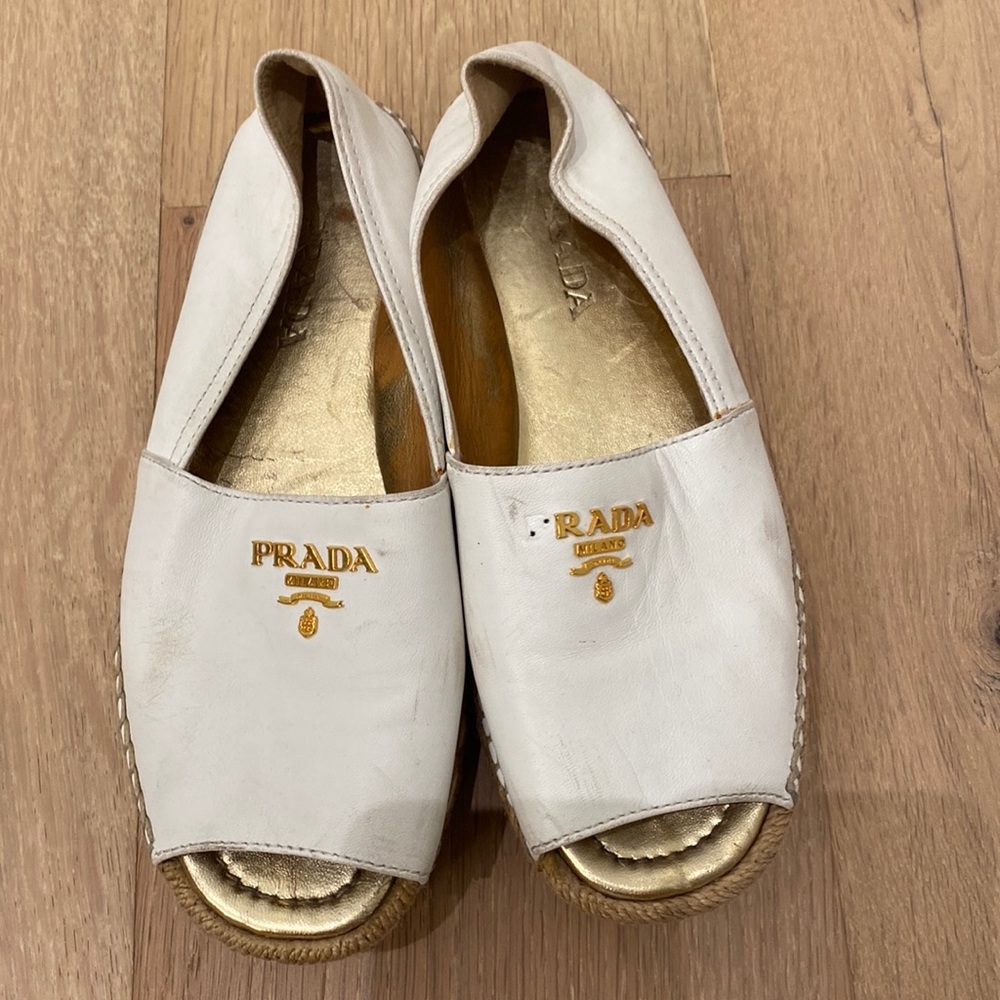 Prada Platform Espadrilles - white